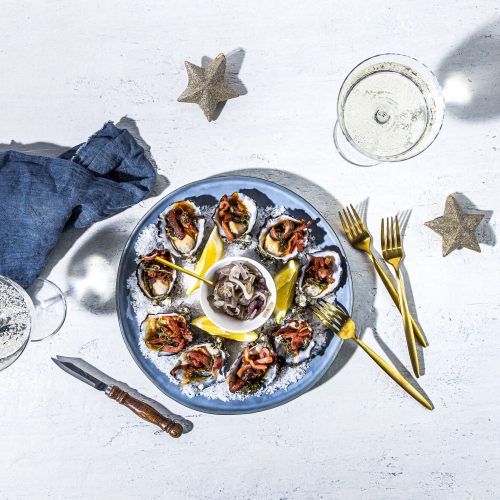 Oysters Kilpatrick With Maple Dressing